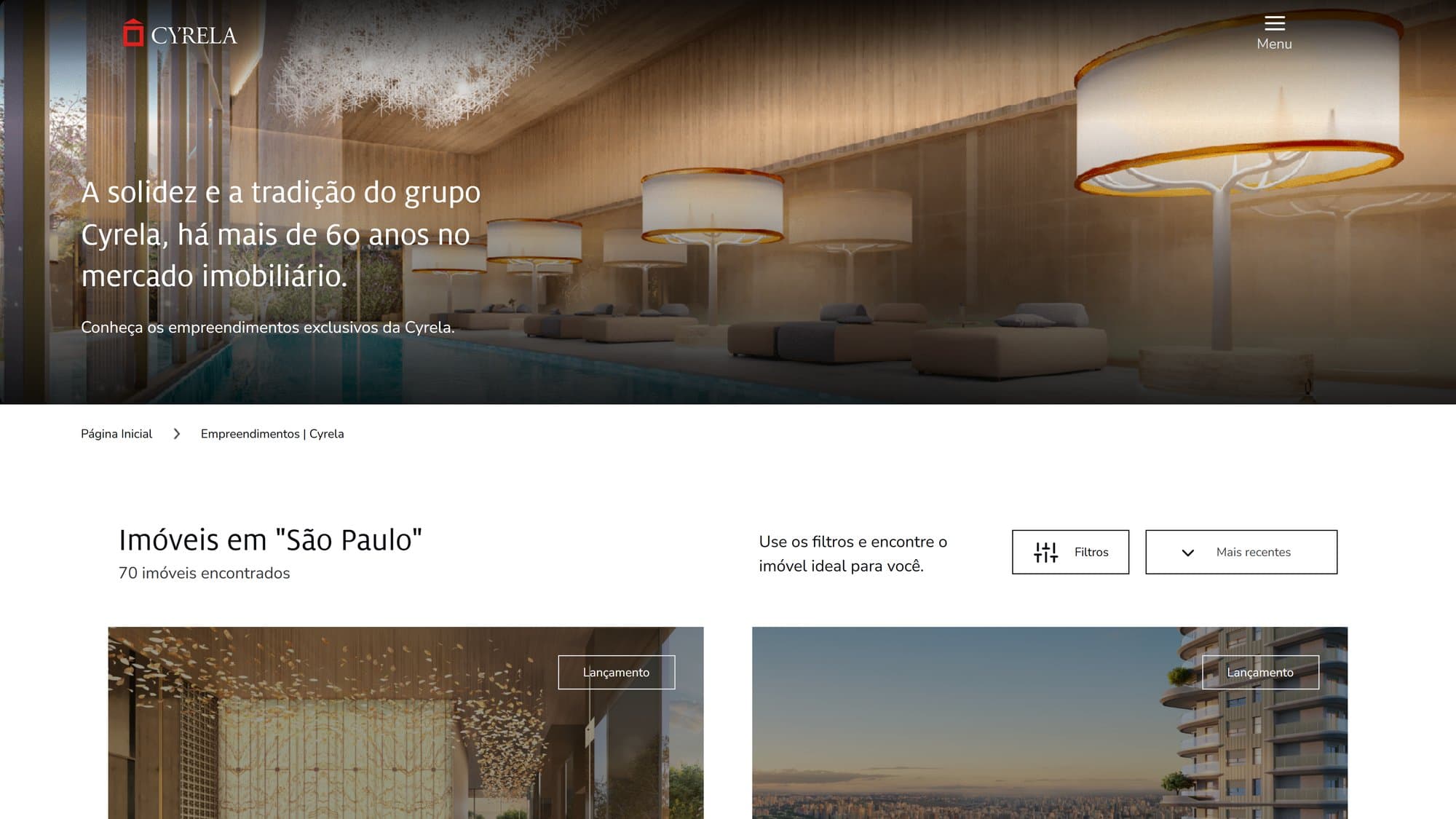 Developments in São Paulo with filters